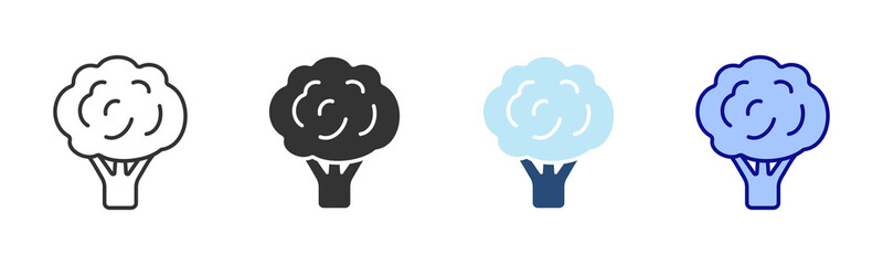 Broccoli Icon Set. Designed In Multi Style