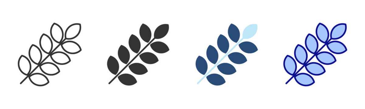 Wheat Icon Set. Designed In Multi Style