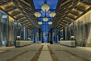 3d render of reception lobby hall