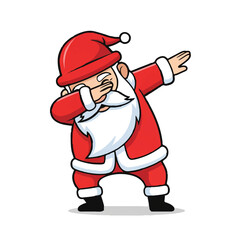 Cartoon Santa Claus Dabbing on White Background

