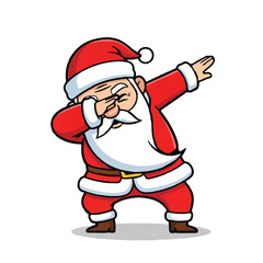 Cartoon Santa Claus Dabbing on White Background


