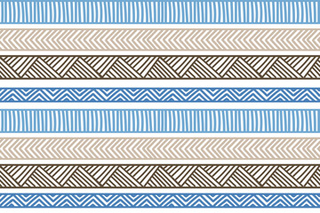 Ethnic seamless vector pattern. Tribal geometric boho borders background, motif, maya, aztec ornament