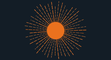 Geometric sunburst design with radiating lines on a dark background illustration