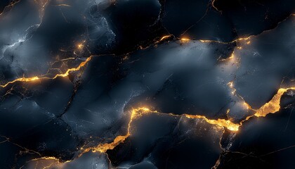 Deep black marble with subtle gold flecks and veins, polished surface, dramatic lighting, seamless high-resolution texture, premium luxury background
