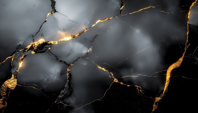 Deep black marble with subtle gold flecks and veins, polished surface, dramatic lighting, seamless high-resolution texture, premium luxury background
