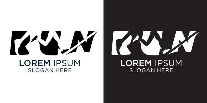 Dynamic running logo design template showcasing speed and motion, perfect for fitness brands, athletic apparel, and sports events that inspire action and promote healthy lifestyles