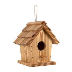 wooden bird house isolated, PNG 