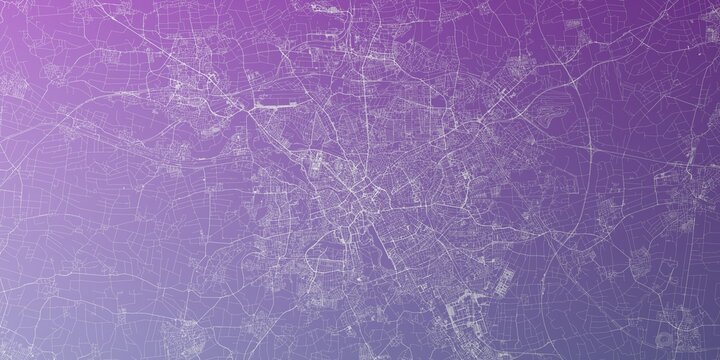 Hannover (Germany) street map. The style of the map is purple gradient
