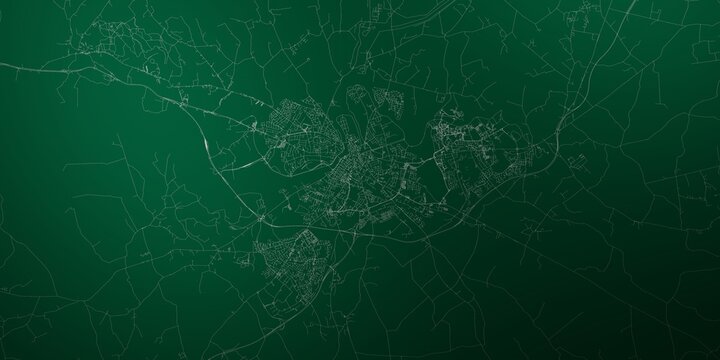 Limerick (Ireland) street map. The style of the map is green lights