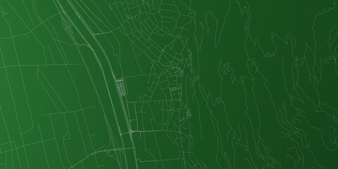 Obraz premium Vaduz (Liechtenstein) street map. The style of the map is green background