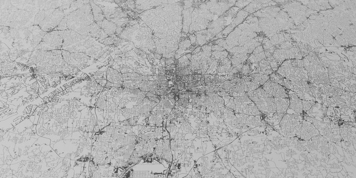 Atlanta (Georgia, USA) street map. The style of the map is grey paper