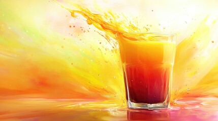 view of orange juice on the table