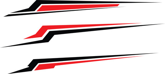 Dynamic racing stripes car sticker design for sports, speed, and drift vehicle modifications vector Illustration. © Hanan
