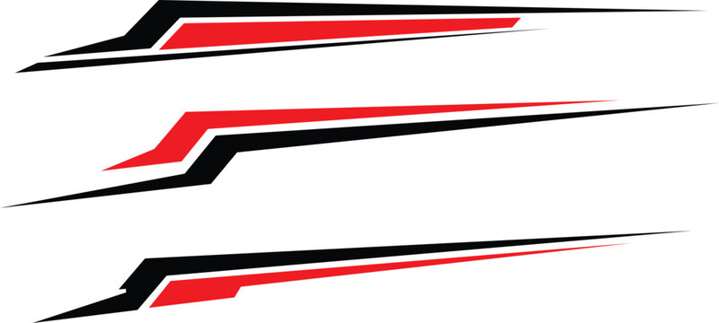 Dynamic racing stripes car sticker design for sports, speed, and drift vehicle modifications vector Illustration.