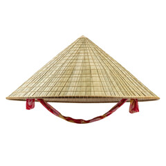 Chinese or Vietnamese  Traditional Conical Straw Hat  isolated on transparent background. png 