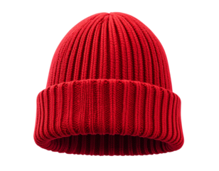 Stylish Red Wool Beanie Hat for Cold Season Fashion PNG