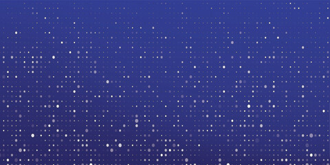 Magical heavy snow flakes backdrop. Snowstorm speck ice particles. Snowfall sky white teal blue wallpaper. Rime snowflakes february vector. Snow hurricane landscape, snowflakes on dark blue background