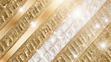 Elegant Gold and White Textured Background with Sparkling Highlights.