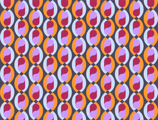 Abstract retro geometric pattern with interlocking shapes