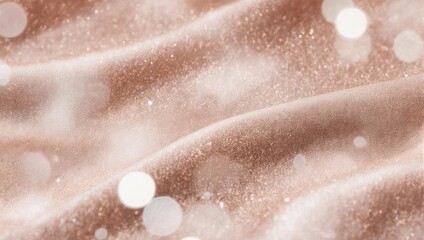Elegant Rose Gold Glitter Background with Sparkling Bokeh Lights.
