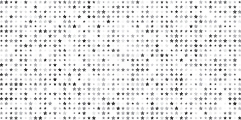 Seamless pattern with black stars random size on a white background