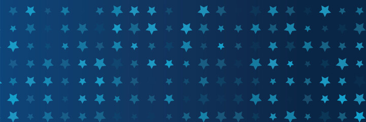 Halftone star pattern on blue gradient background template. America 4th of July Memorial or Independence day theme wallpaper.