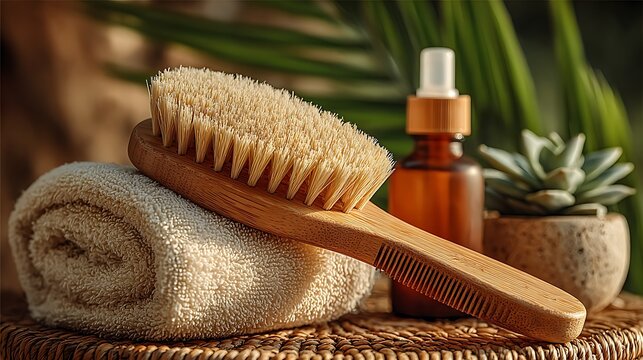 Eco bamboo comb and brush bath accessories high resolution picture