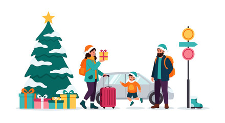 Family Christmas Road Trip - Holiday Celebration and Travel.