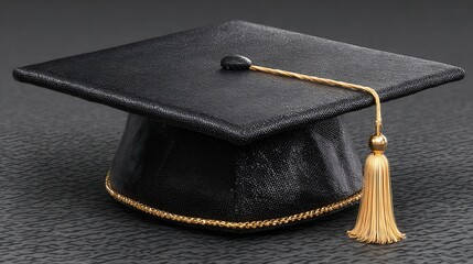 College graduation cap, isolated on white background, clean edges, photorealistic PNG perfect for academic and celebratory designs