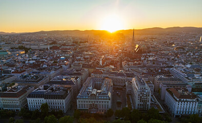 Stadtpark (City Park) in Vienna, Austria aerial view