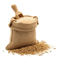 Rice Burlap isolated on transparent background, burlap sack PNG
