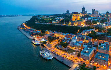 Ville de Quebec in winter, aerial view