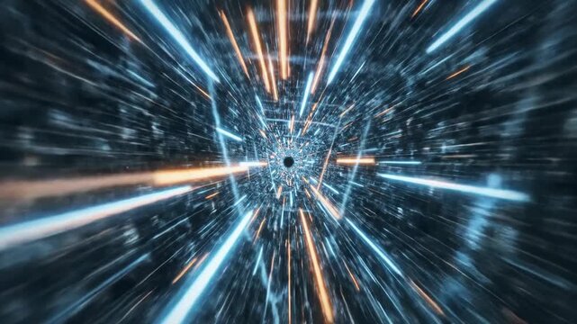 Futuristic Interdimensional Warp Speed Journey Through Hyperspace Visual