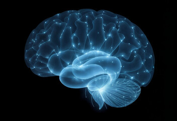 human brain 3d model render