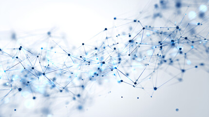 Abstract tech network connection dots. Digital technology and big data analysis background. White background with plexus lines. Geometric background with abstract mesh Stock Vector