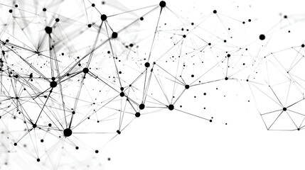 Abstract tech network connection dots. Digital technology and big data analysis background. White background with plexus lines. Geometric background with abstract mesh Stock Vector