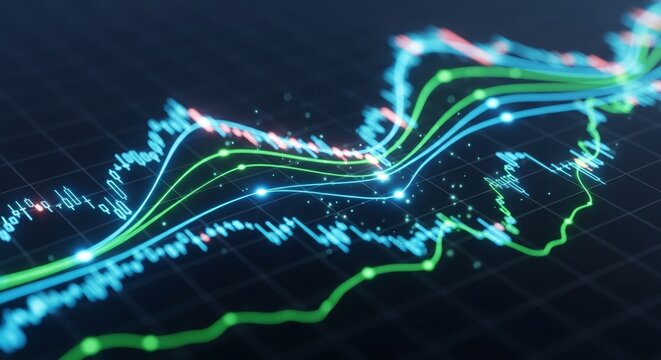 Abstract financial chart with uptrend line graph in stock market