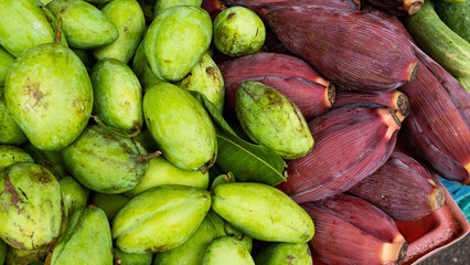 thailand food market street colourful interesting flowers lotus fruit spice
