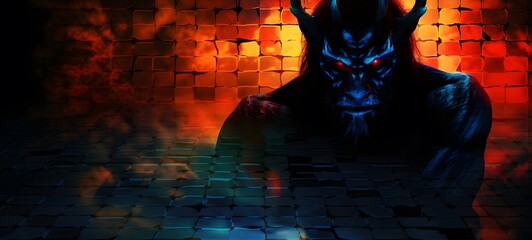 silhouette of demon ,generative AI