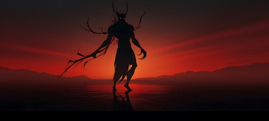 silhouette of demon ,generative AI