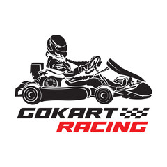 Go kart racing sport illustration, perfect for t shirt design