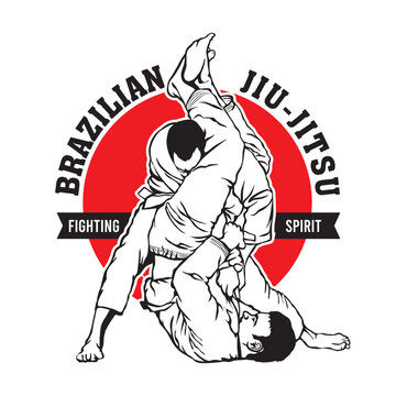 Brazilian Jiu-jitsu martial art illustration, perfect for t shirt