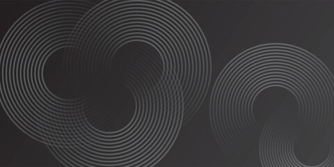 Black abstract modern background with circle lines. Modern black gray gradient modern