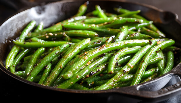 pan-fried green beans