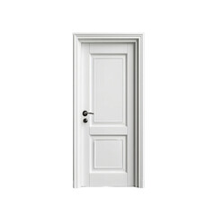 A Classic White Door with Elegant Design and Detailed Paneling, Showcasing a Modern Touch and Functional Element on Transparent Background