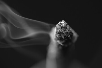  Close up of cigarette smoke as background. Cigarette smoking harms nearly every organ of the body