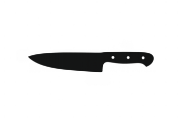 Chef's knife silhouette vector creating a prominent icon for cooking, food preparation, kitchen instruments, and sharp blades