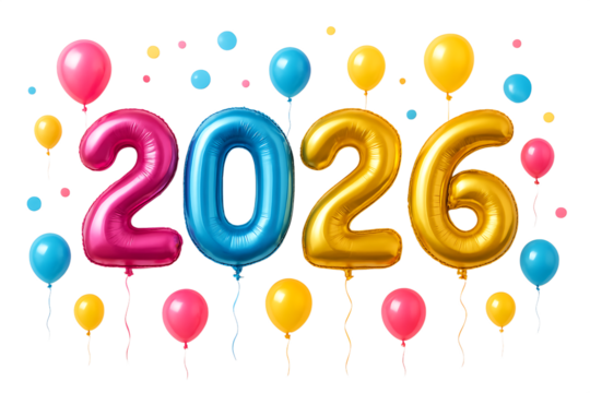 Colorful 2026 Balloon Numbers Celebration