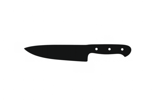 Chef's knife silhouette vector creating a prominent icon for cooking, food preparation, kitchen instruments, and sharp blades