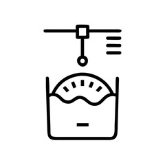 Abstract outline of a water level measuring device, symbolizing accuracy and precision